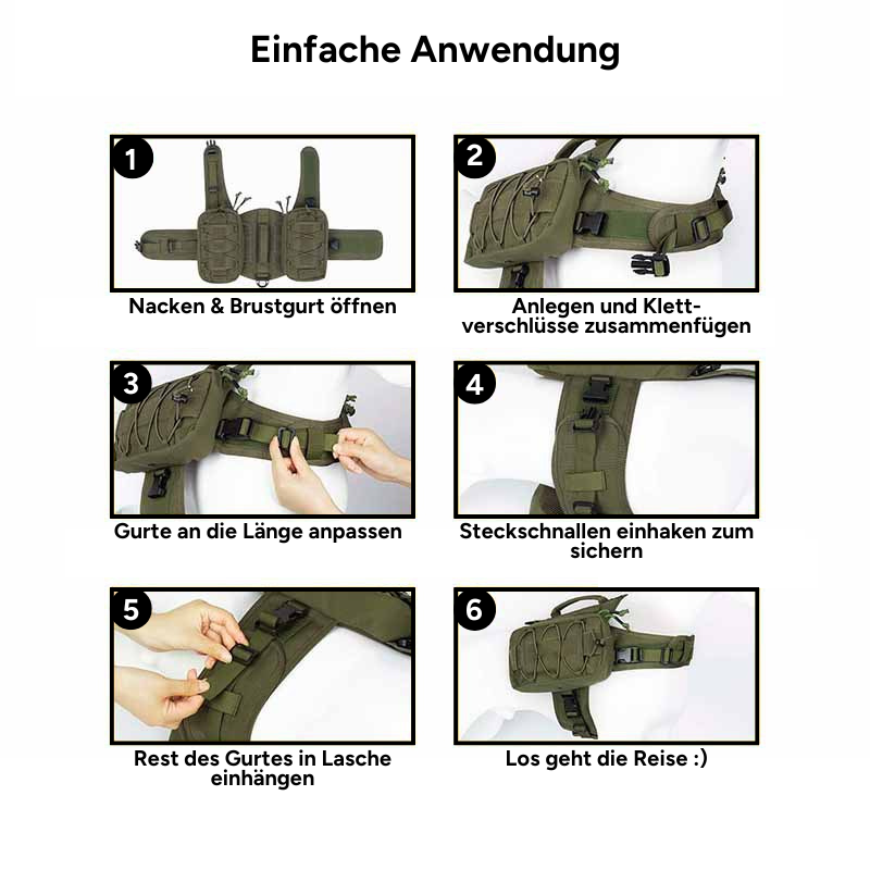 Taktischer Rucksack für Hunde