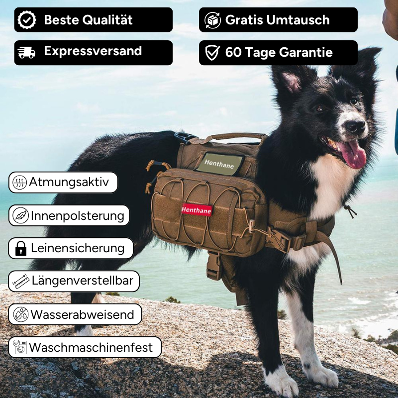 Taktischer Rucksack für Hunde