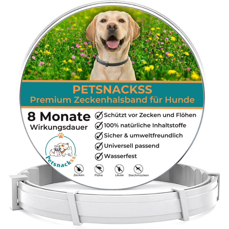 Petsnackss - Premium Halsband gegen Zecken & Flöhe